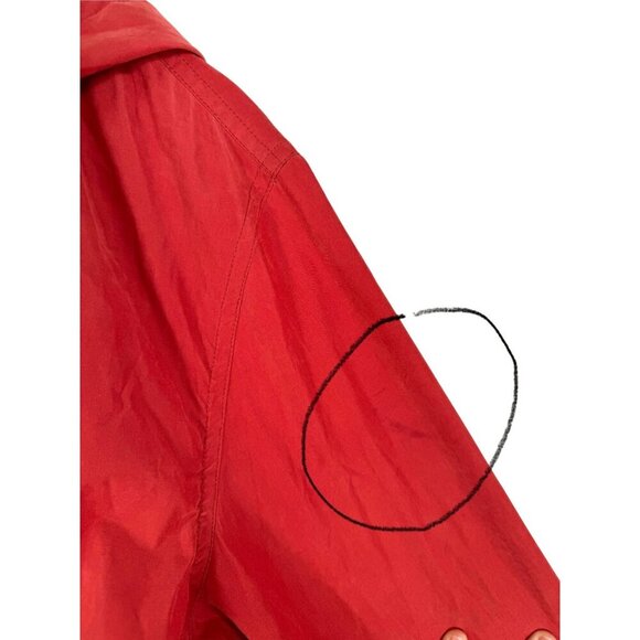 Marine Layer Everett Lightweight Waxed Canvas Jacket Full-Zip Hooded Red Size S - Picture 6 of 10